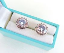 Tresor Paris Sterling Silver Gemstone Stud Earrings New With Gift Pouch