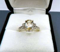 Sterling Silver Lemon Citrine Ring New With Gift Pouch