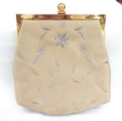 Versace Couture Pure Silk Embroidered Handbag Medusa Head Clasp