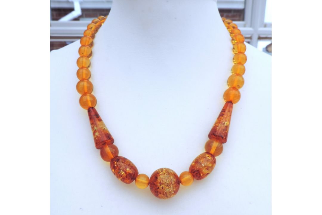 Vintage 26 Inch Chunky Honey Amber Necklace - Image 3 of 3