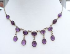 Sterling Silver Amethyst Necklace New With Gift Box