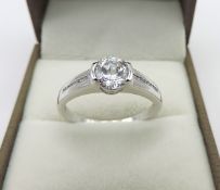 Sterling Silver 2.25 Carat CZ Solitaire Ring New With Gift Pouch