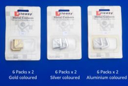 36 (18 Blister Packs x 2) 7mm Deep Tileasy Corners. 6 Packs of Each Colour, Gold, Silver and Alum...