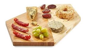 4 x 100% Bamboo Serving Board With Non Symmetrical, Geometric Design
