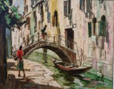 Framed Italian Oil on Canvas by G. Salvitati