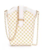 New Fashion Plaid Polka Dot Print Single Shoulder Bag Casual Oblique Chain Crossbody Mini Small