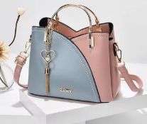 PU Leather Large Capacity Woman Handbag Grid Shoulder Bag Fashion Casual Luxury Designer Patchwor...