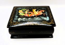 Vintage Russian Hand Painted Lacquer Box Artist Signed