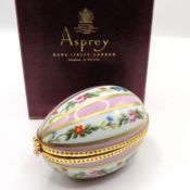 Vintage Limoges France Dubarry Porcelain Egg In Asprey Gift Box