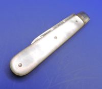 Edwardian Silver and Mother of Pearl Fruit Knife 1908