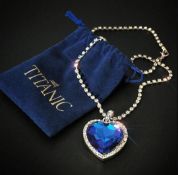 Titanic Heart of The Ocean Pendant Necklace & Velvet Pouch - A Beautiful Piece