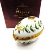Limoges D'ecoree A La Main Paris Style Porcelain Egg In Asprey Gift Box