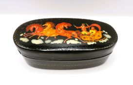 Vintage Russian Hand Painted Lacquer Box Artist Signed