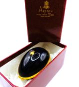 Vintage Limoges France Dubarry Blue Porcelain Egg In Asprey Gift Box