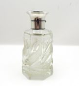 Antique Sterling Silver Cut Glass Perfume Bottle c.1930