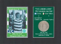 Billy McNeill Celtic FC European Cup Mount & Original Coin Metal Art Display Set