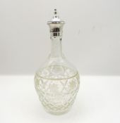 Antique Sterling Silver Cut Glass Vinegar Bottle c.1932