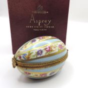 Vintage Limoges Dubarry Porcelain De France Egg In Asprey Gift Box