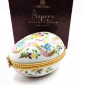 Vintage Limoges France A La Main Paris Style Porcelain Egg In Asprey Gift Box