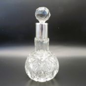 Antique George V Silver Collar Cut Glass Perfume Bottle c. 1921.