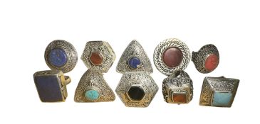 10 White Metal Near Eastern Bedouin Tribal Jewellery (£7 UK £15 International)