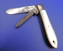 George V Silver and Mother of Pearl Fruit Knife 1923