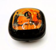 Vintage Russian Hand Painted Lacquer Box Artist Signed