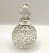Antique Sterling Silver Cut Glass Perfume Bottle
