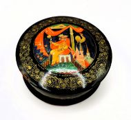 Vintage Russian Hand Painted Lacquer Box Artist Signed