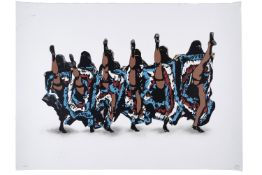 NICK WALKER (b 1969) ‘CORAN-CAN’, Large Screenprint Editioned, Signed with COA, 2010