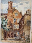 Vintage watercolour book illustration stamped ESK