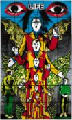 Gilbert & George (b.1943 & 42) ‘Life’, Offset Lithograph In Vibrant Colours, Open Edition, 1984.
