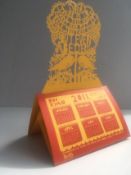 Rob Ryan (b1962) ‘Fretwork’ Cardboard Cut-out In Colours ‘But Even Better’ Calendar, 2011