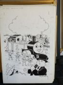 Thomas The Tank Engine & Friends Original Artwork, Signed By Timothy Marwood Full Page