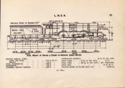 L.N.E.R. “A1- Class” Locomotive Detailed Drawing Diagram 85-Year-Old Print.