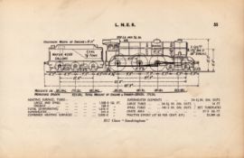 L.N.E.R. Railway Sandringham Detailed Drawing Diagram 85 Yrs Old Print.