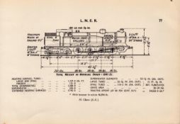 L.N.E.R. “S1 Class (G.C.)” Locomotive Detailed Drawing Diagram 85-Year-Old Print.