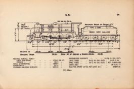 Southern Railway “S15-Class” Locomotive Detailed Drawing Diagram 85 Year Old.