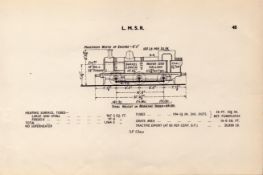 L.M.S.R. 3F Class Locomotive Detailed Diagram Drawing 85-Year-Old Print.
