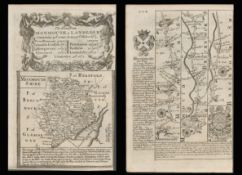 Set of 3 Bowen 290 Years-Old Detailed Antique Road Maps of Wales.