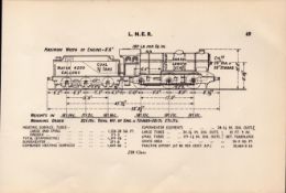 L.N.E.R. “J39 Class” Locomotive Detailed Drawing Diagram 85-Year-Old Print.