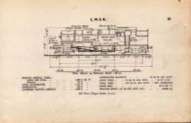 L.M.S.R. 4P Class (Taper Boiler 3Cyl) Locomotive Diagram 85-Year-Old Print.