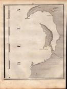 Ulster Belfast Downpatrick Strangford Loch Ireland John Cary’s Antique 1794 Map.