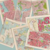Job-Lot 25 Antique Coloured 100 Years-old Maps Counties & Cities of The World.