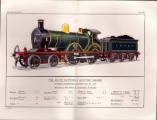 South Eastern & Chatham Railway Coloured Antique Book Plate.