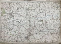 Swindon & Cirencester, Cloth Backed Vintage Large 1933 Engineering Map.