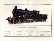 Lancashire & Yorkshire Railway Detailed Coloured Antique Double-Page Print