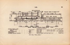 Southern Railway N15 Class “King Arthur” Locomotive Detailed Diagram 85 Year Old.