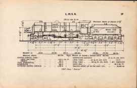 L.M.S.R. Railway The Patriot Detailed Drawing Diagram 85 Yrs Old Print. This Vintage Print Was Re...
