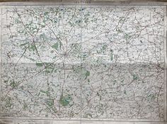 Thetford Norfolk Cloth Backed Antique 1919 Large Engineering Working Map.